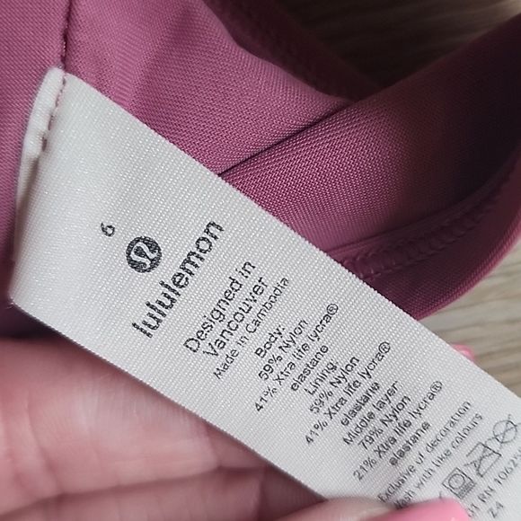 Lululemon See The Sea Swim Top Moss Rose sz 6 - Picture 8 of 9